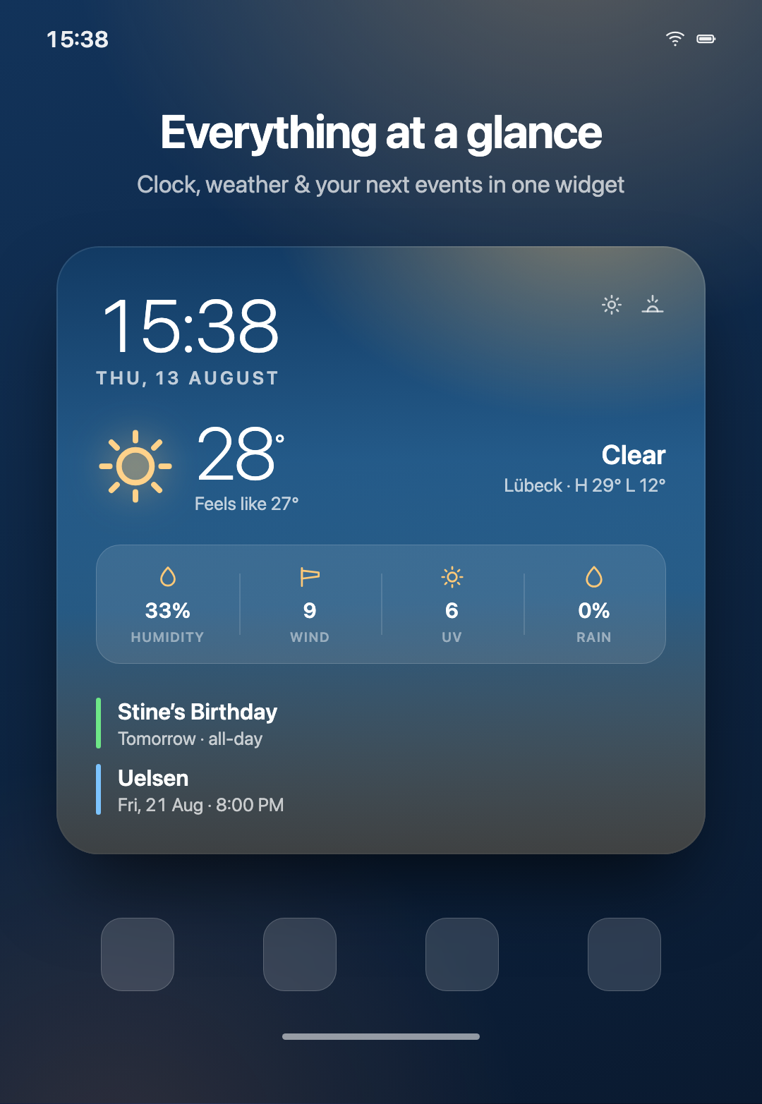 Compass – start screen by day