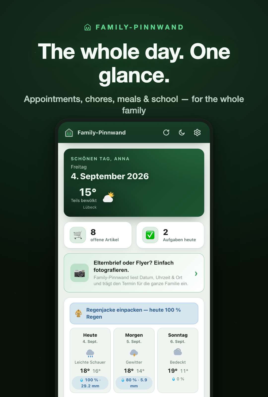 Family-Pinnwand Screenshot