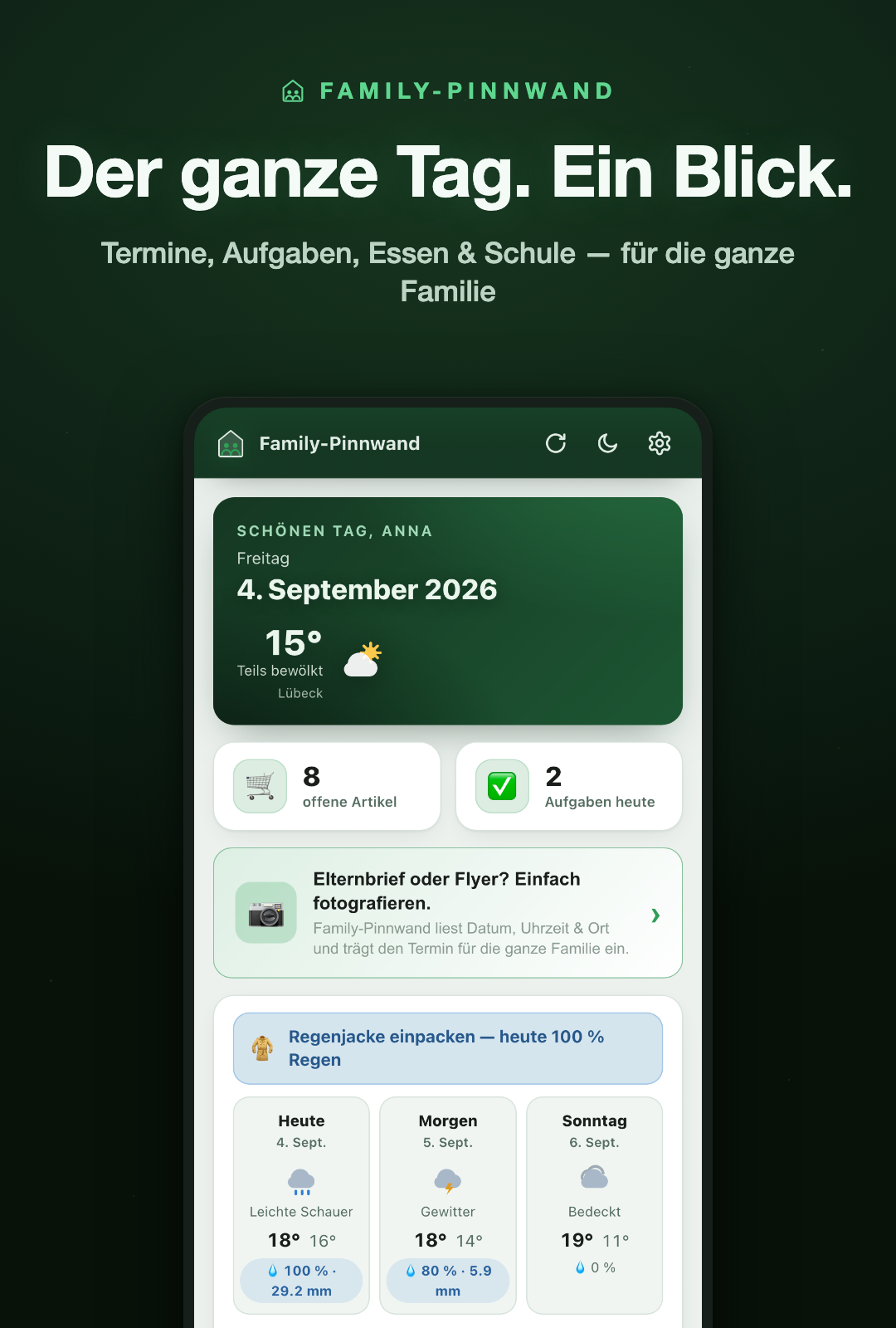 Family-Pinnwand Screenshot