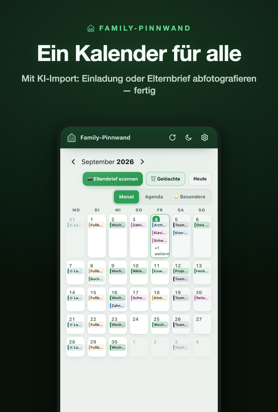 Family-Pinnwand Screenshot