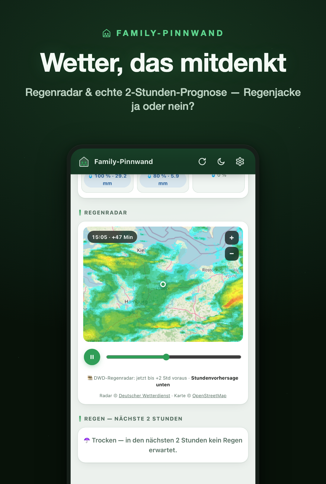 Family-Pinnwand Screenshot