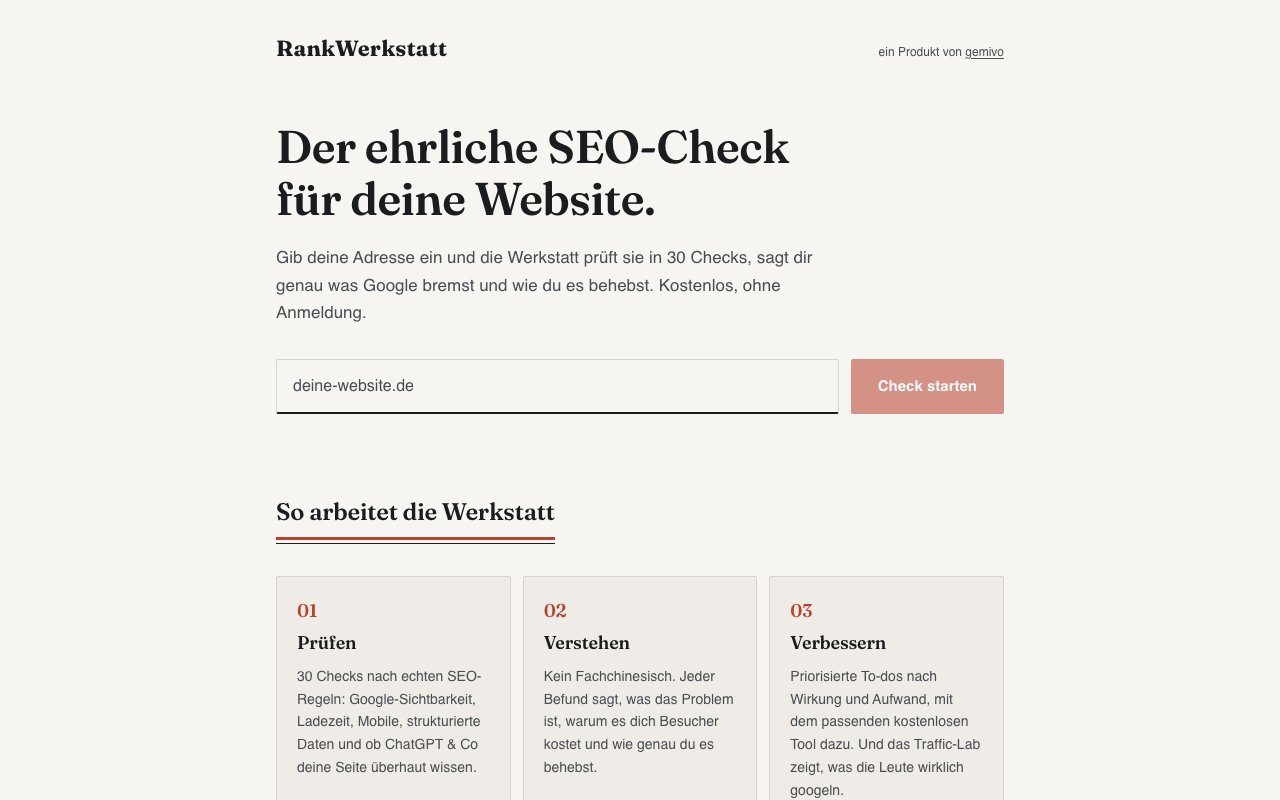 RankWerkstatt – Screenshot