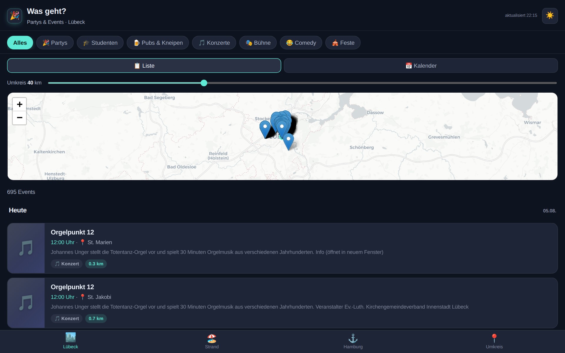 Was geht? – Screenshot